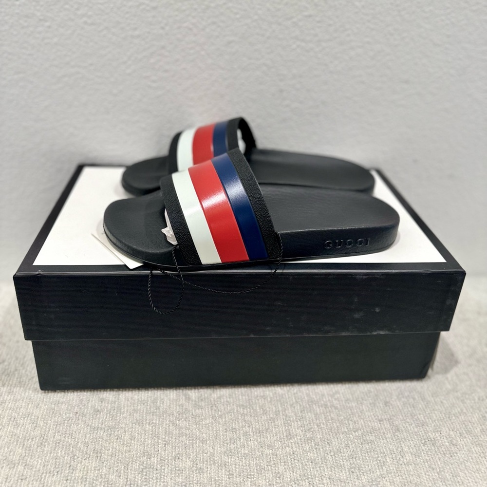 GUCCI Web Rubber Slides - Picture 6 of 12